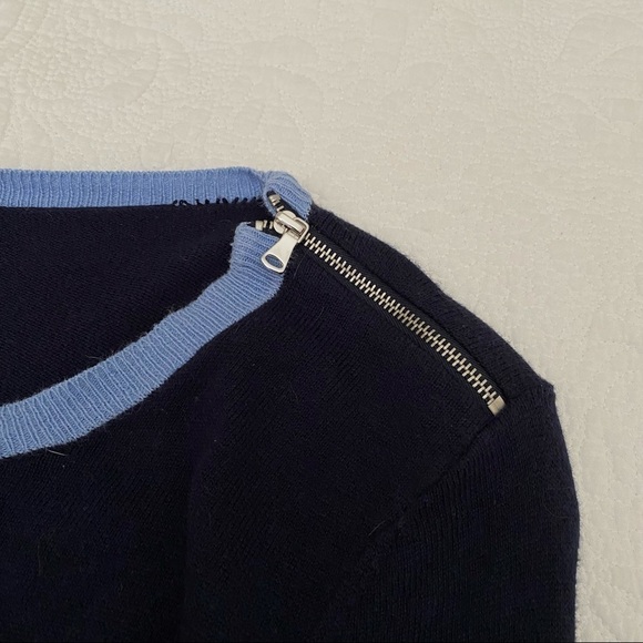 Talbots Zipper Shoulder Color Block Sweater - M - Picture 5 of 9